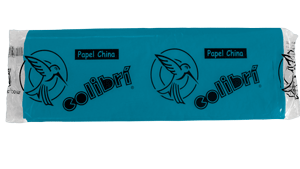 PAPEL CHINA 50X75 AZUL TURQ.100H COLIBRI