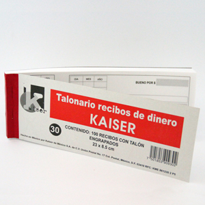 BLOCK RECIBO DE DINERO 100H T30   KAISER