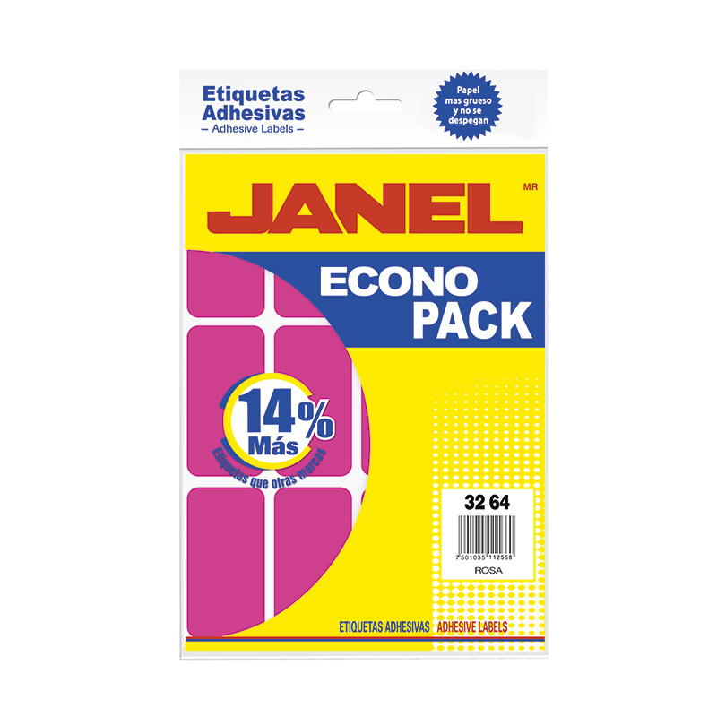 ETIQUETA ADHES. 32X64 ROSA ECONO.P.JANEL