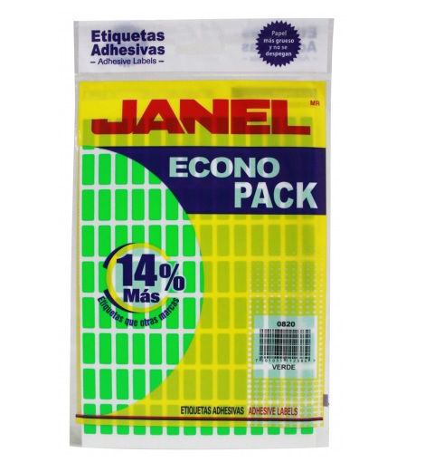 ETIQUETA ADHES. 08X20 VERD.ECONO P.JANEL
