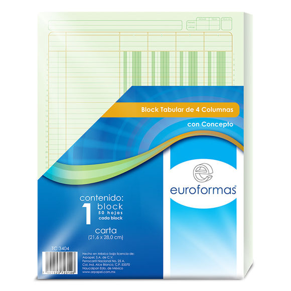 BLOCK 3403 TAB. 3 COL.C/CONC.50H  EUROFO 723139 EUROFORMAS