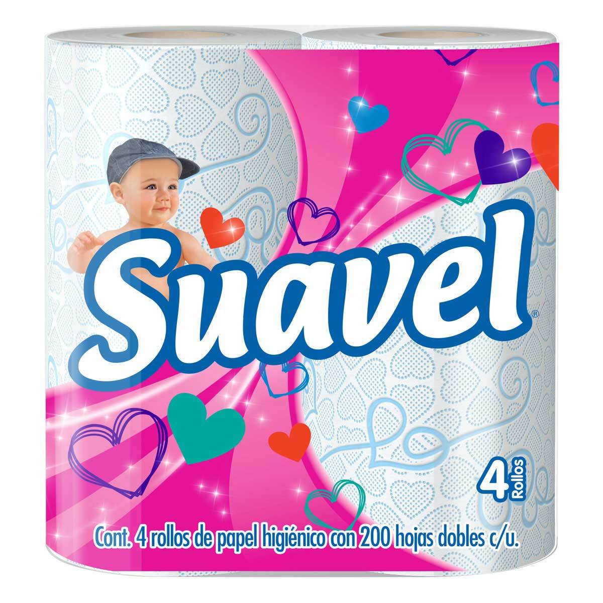 PAPEL HIGIENICO C/04 ROLLOS       SUAVEL 458574 (17.6 M.DE LA