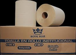 TOALLA P/MANOS EN ROLLO BCA.C/180M ROYAL 640964 MOD-6180B