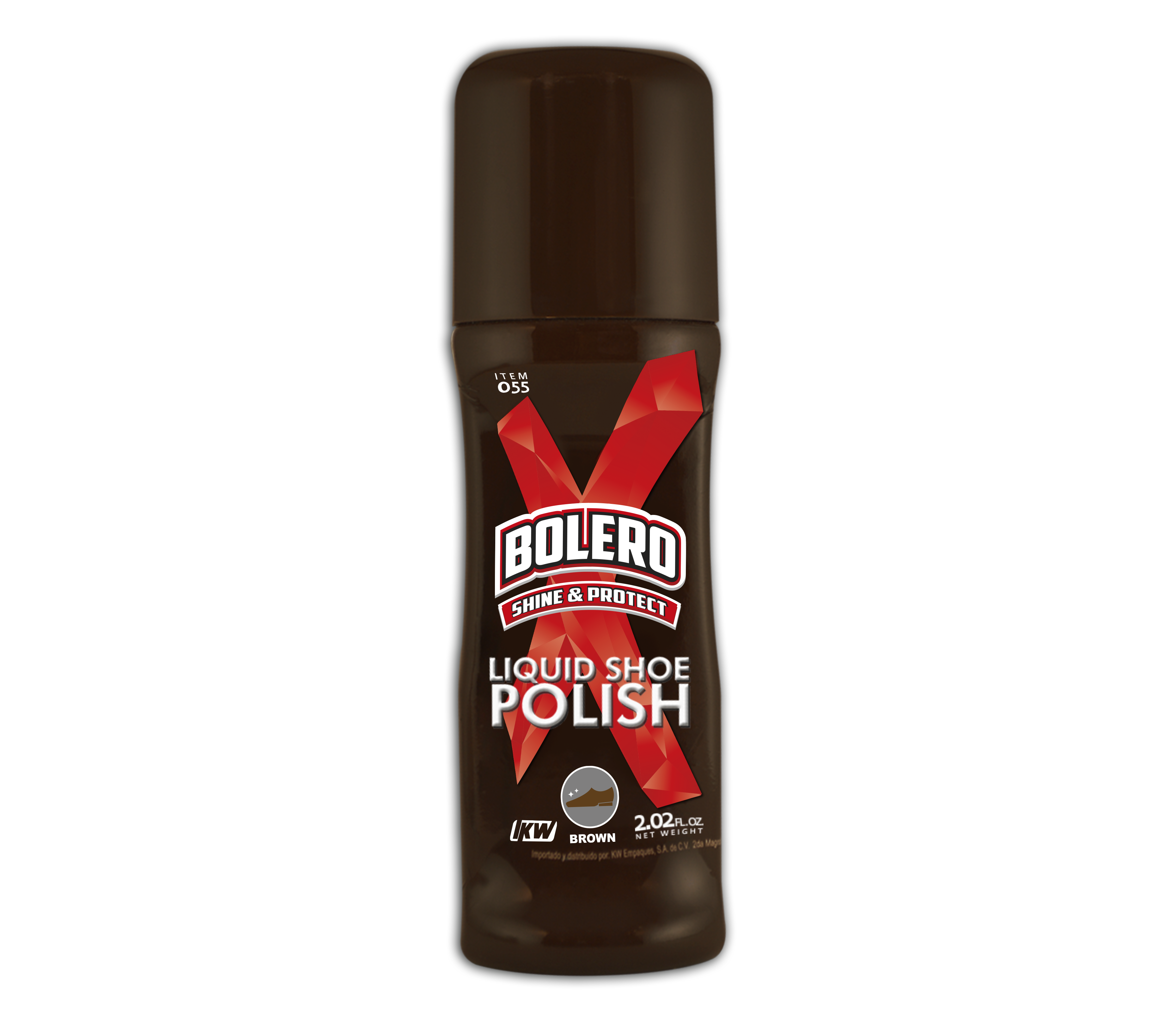 CERA LIQUIDA P/CALZADO CAFE  80ML     KW