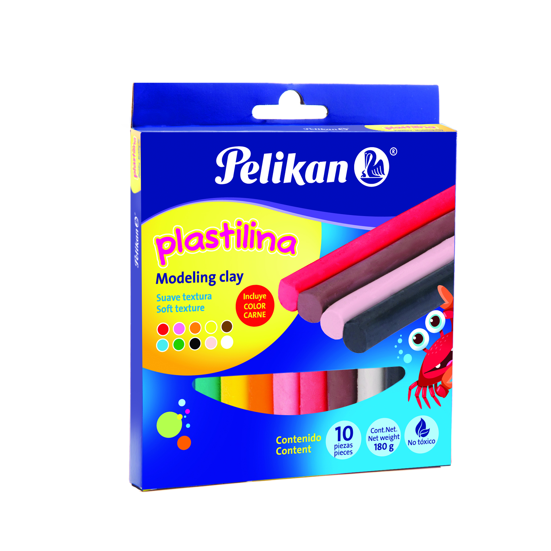 PLASTILINA BARRA C/10 COLORES    PELIKAN
