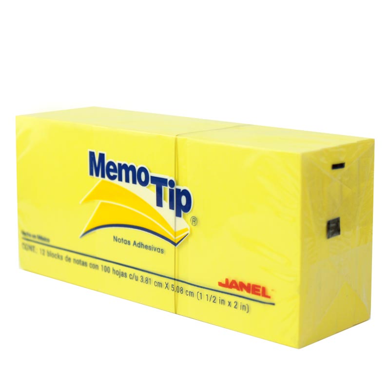 BLOCK POST-IT 656 1.5X2 AMAR. C/12 JANEL