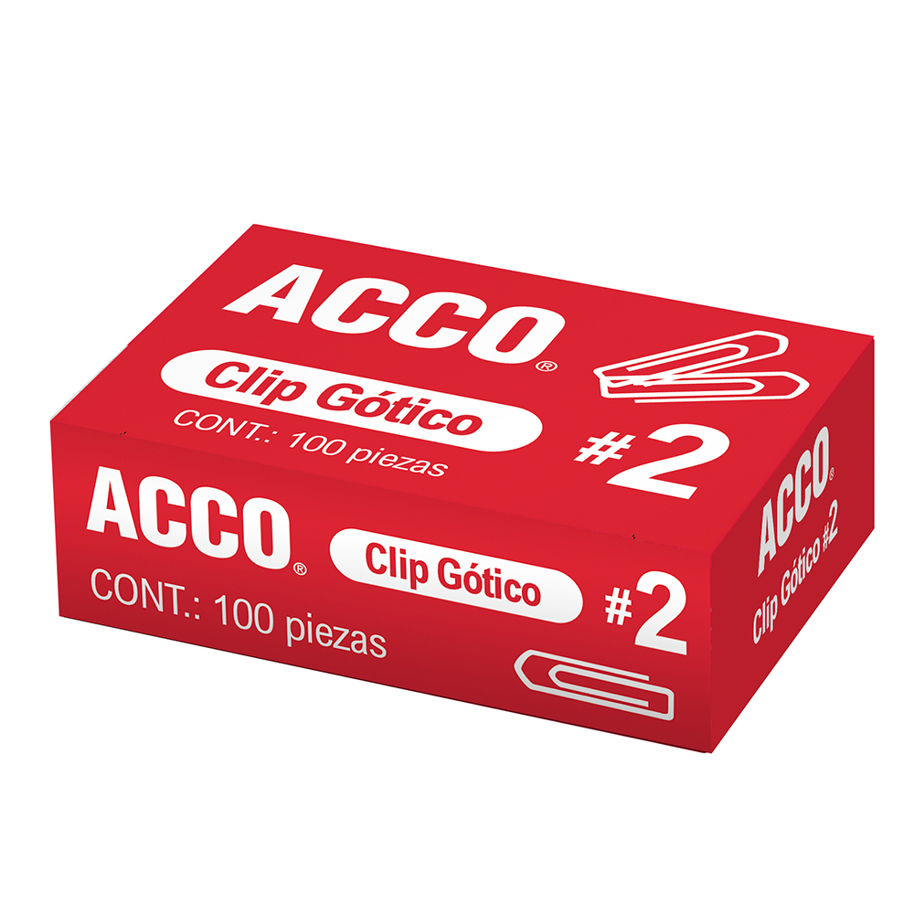 CLIP CUADRADITO NIQUELADO #2 C/100  ACCO