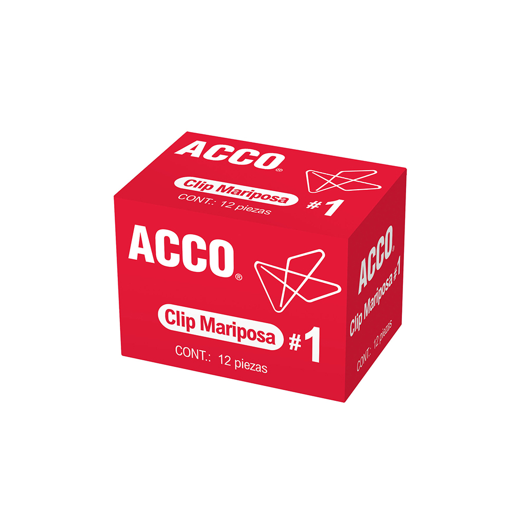 CLIP MARIPOSA INOXIDABLE  #1 C/012  ACCO