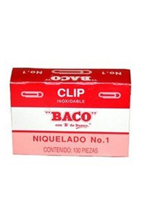 CLIP STANDAR NIQUELADO    #1 C/100  BACO