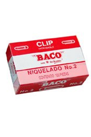 CLIP STANDAR NIQUELADO    #2 C/100  BACO