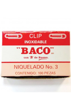 CLIP STANDAR NIQUELADO    #3 C/100  BACO