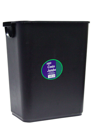 CESTO P/BASURA PLAST.NEGRO 8025NE SABLON