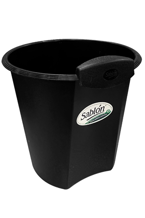 CESTO P/BASURA PLAST.NEGRO CIRC.  SABLON