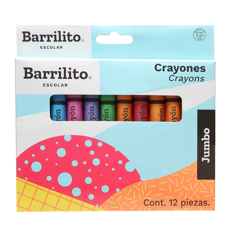 CRAYON JUMBO C/12 COLORES      BARRILITO