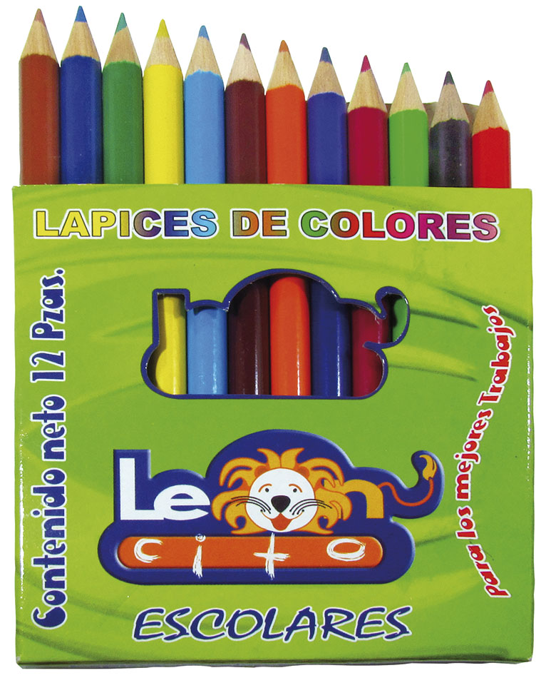 LAPIZ DE COLOR C/12 CORTOS  ESC.LEONCITO
