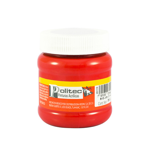 PINTURA ACRILICA 250ML ROJO      POLITEC