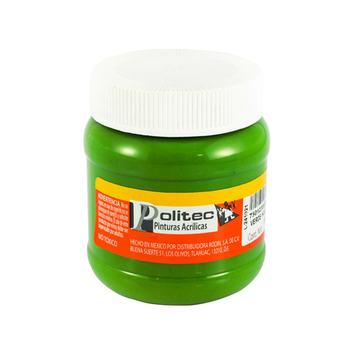 PINTURA ACRILICA 250ML VERDE HOJ.POLITEC