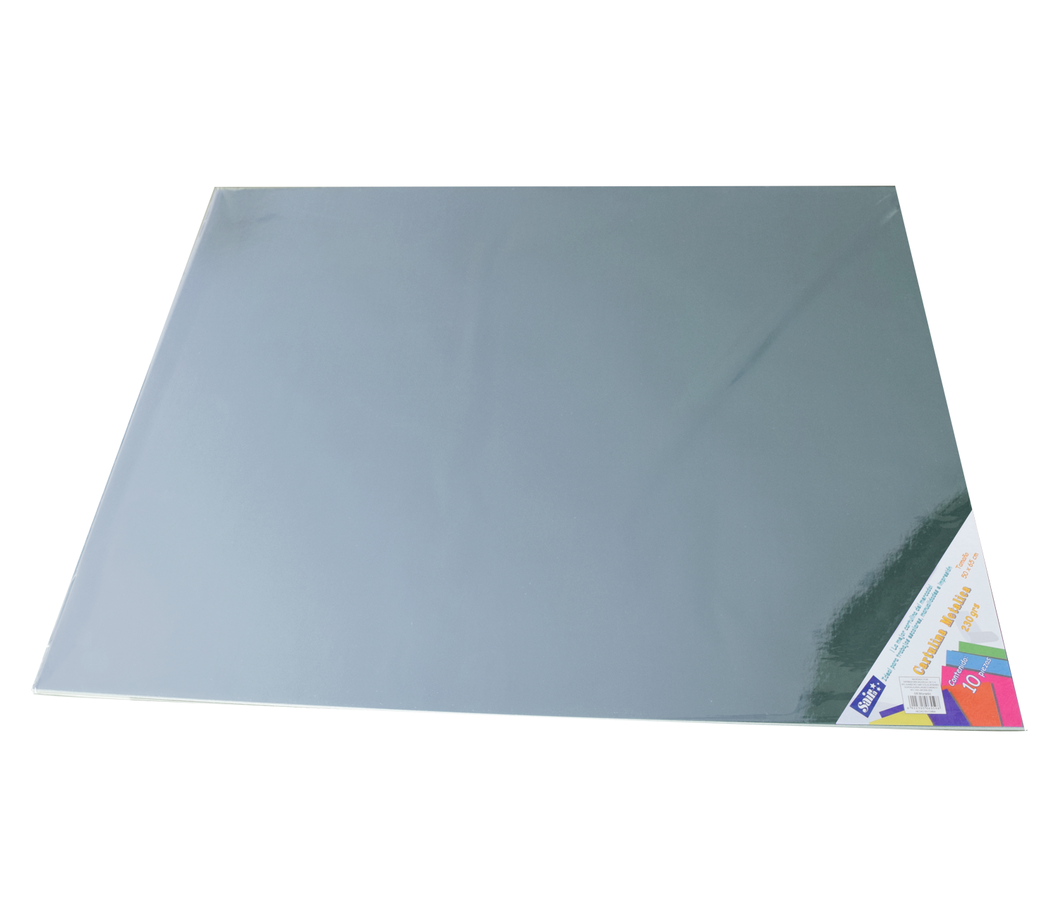 CARTULINA MET.50X65CM C/10 PLATA