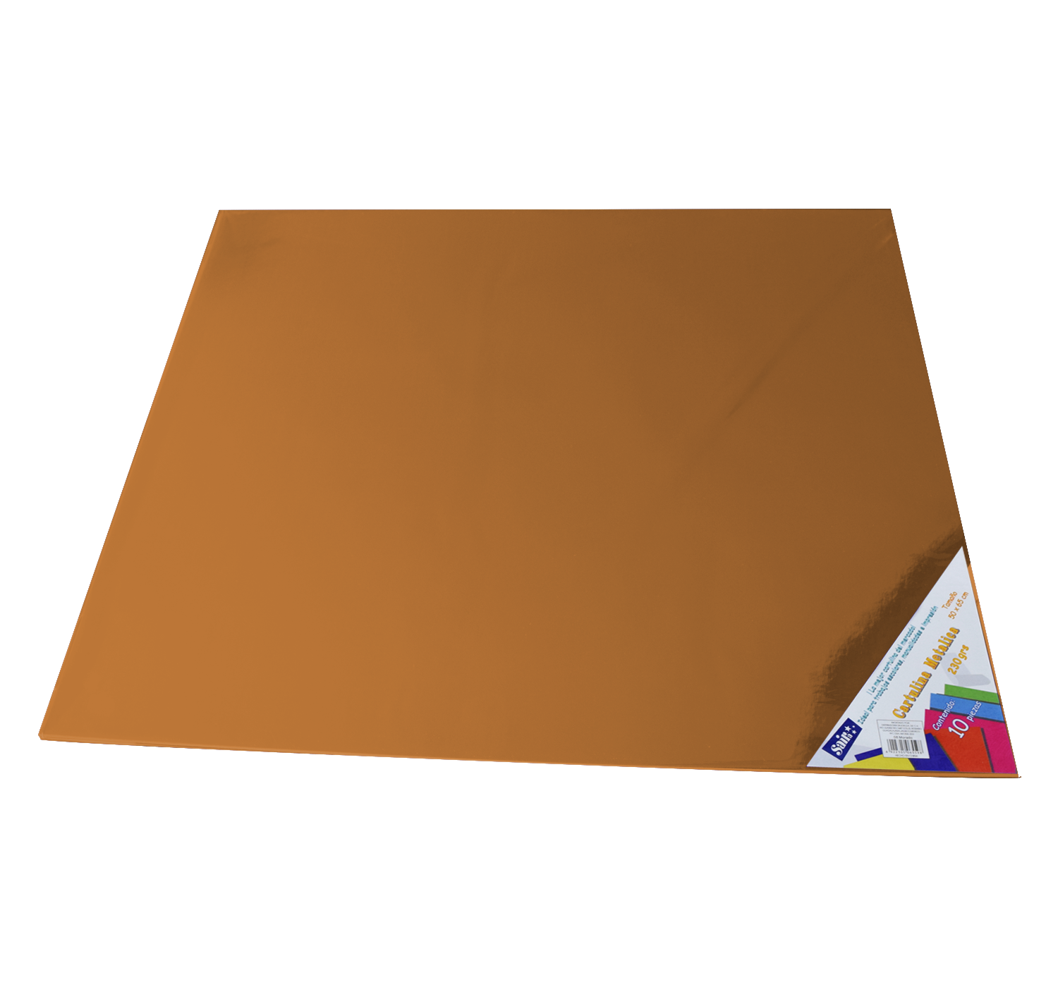 CARTULINA MET.50X65CM C/10 COBRE   SAIRA 065581 230GR NARANJA