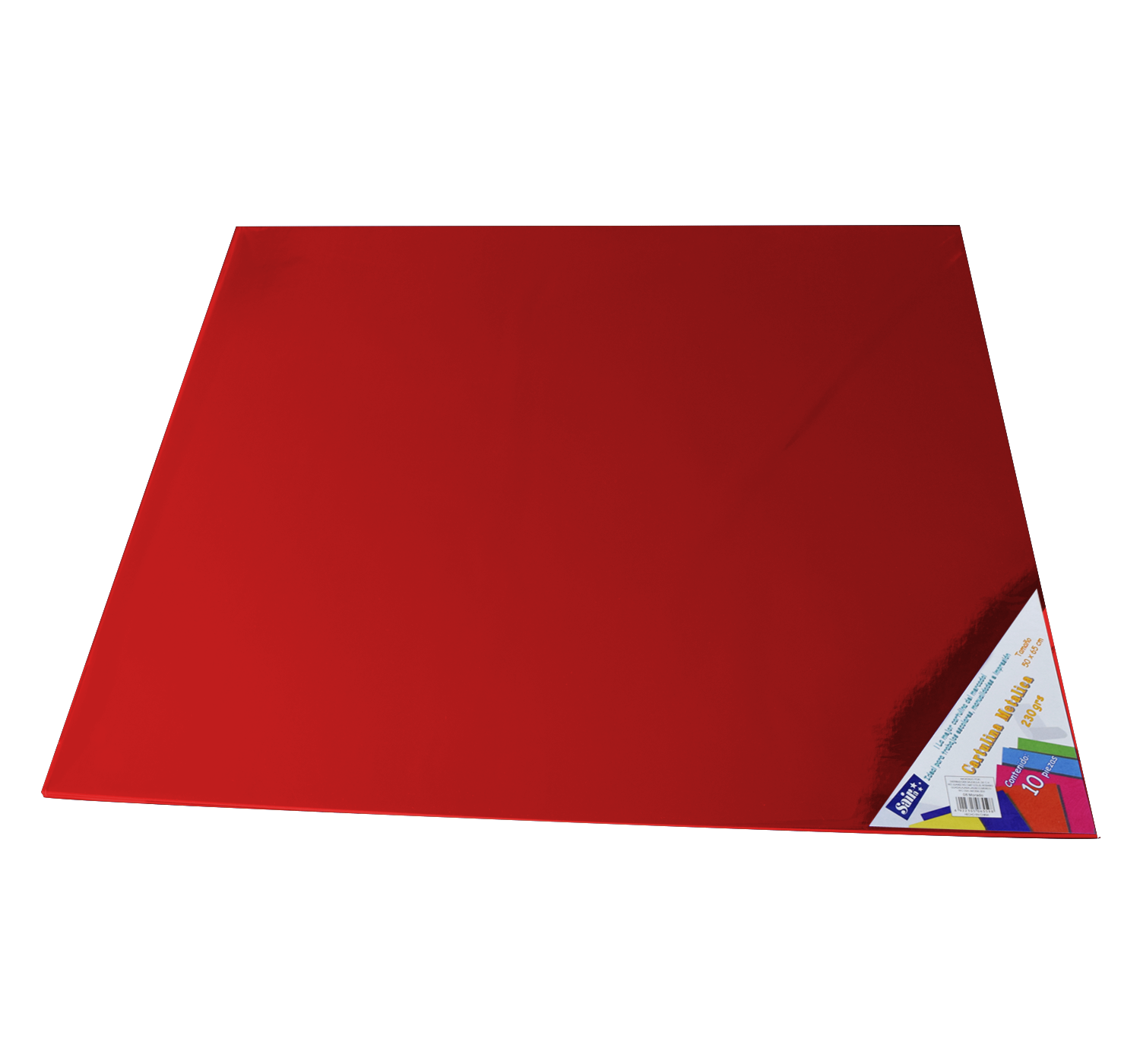 CARTULINA MET.50X65CM C/10 ROJO
