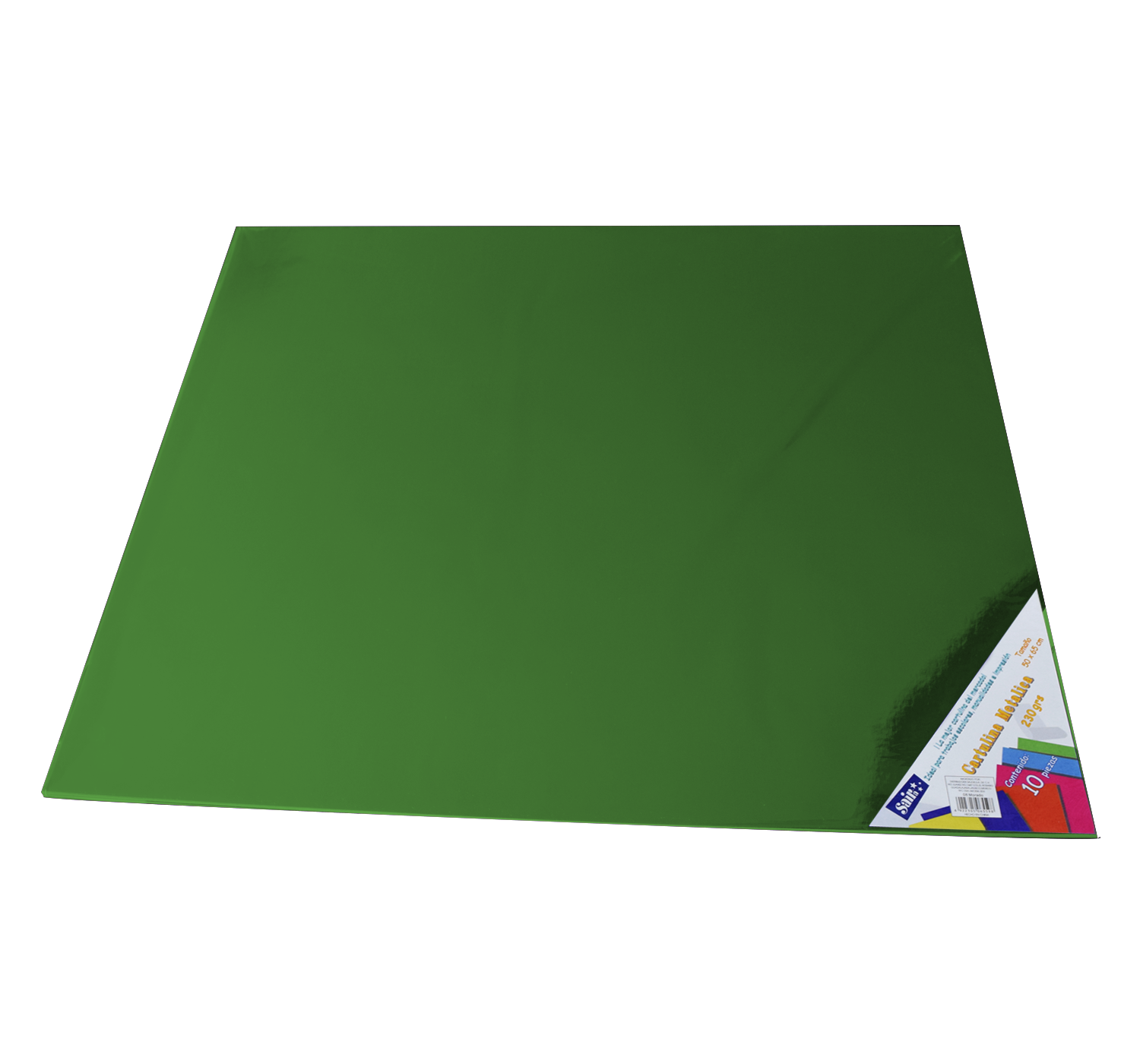 CARTULINA MET.50X65CM C/10 VERDE