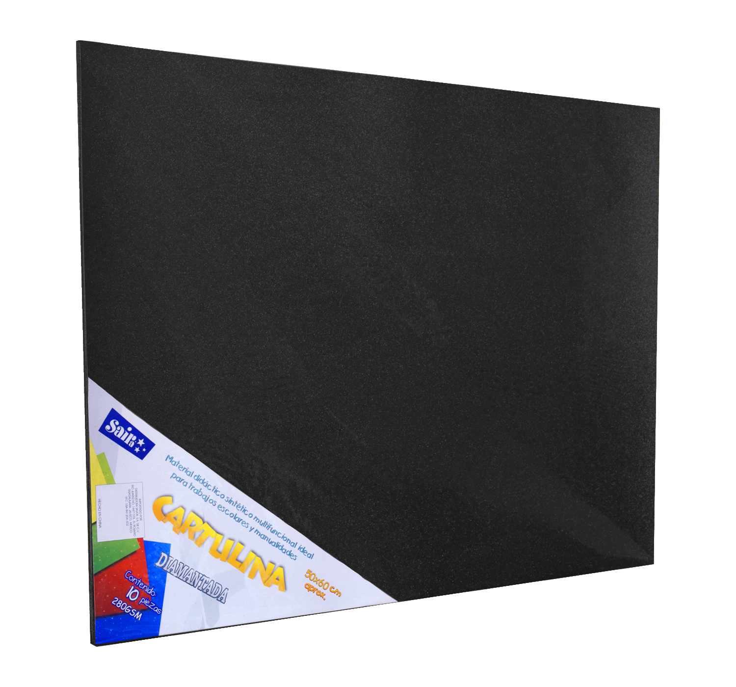 CARTULINA C/DIAMAN.50X60 C/10 NGO  SAIRA 060154 280GR NGRO