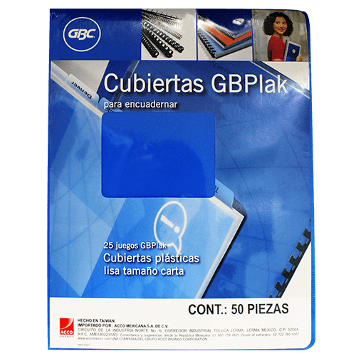 PASTA CTA.PLAST.AZUL MEDIO      LISO GBC 035453 25JGS 14PTS P
