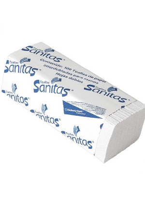 TOALLA P/MANOS INTERDOBLADA BCA.  C/100H SANITAS 381620 48339