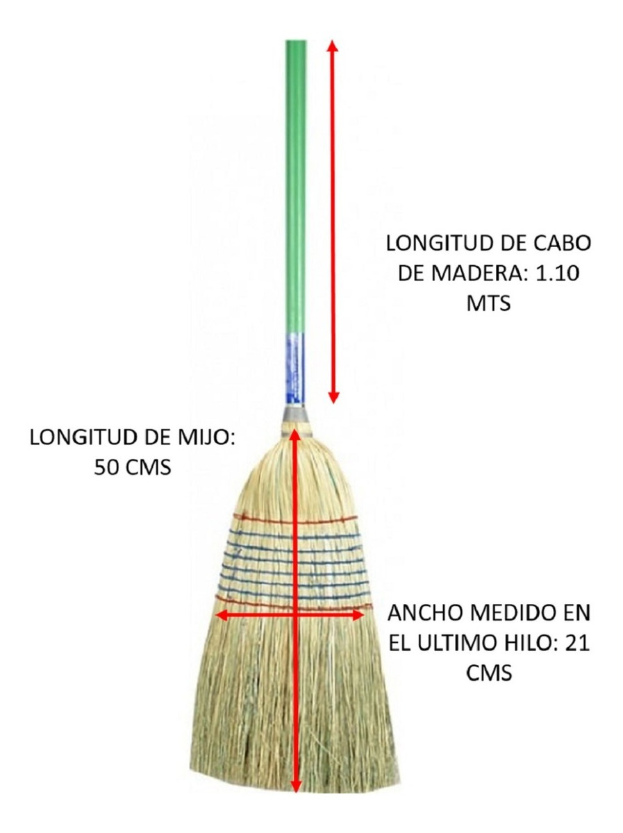 ESCOBA DE MIJO   8 HILOS INDUSTRIAL