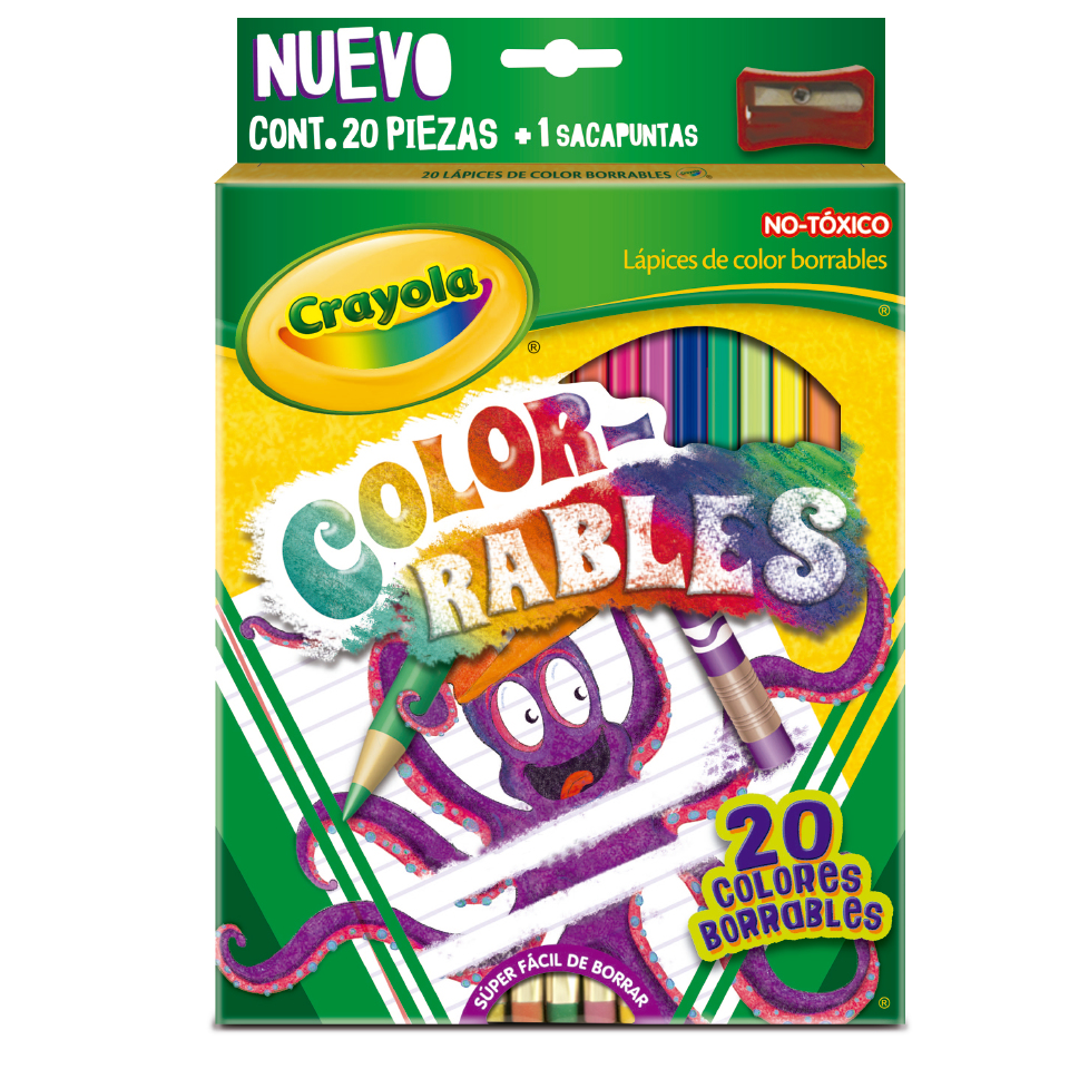 LAPIZ DE COLOR C/20 LARGOS BORRABLE CRAY