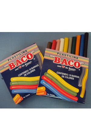 PLASTILINA BARRA C/10 COLORES       BACO