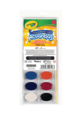 ACUARELA C/16 COLORES C/PINCEL   CRAYOLA