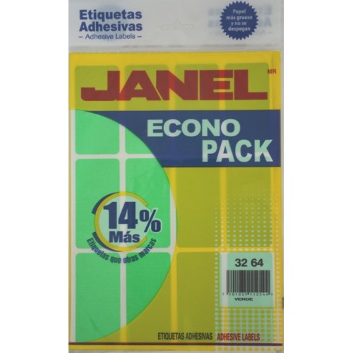 ETIQUETA ADHES. 32X64 VERD.ECONO P.JANEL