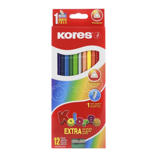 CRAYON STD C/12 COLORES TRIAN      KORES 331014 052398 TRIANG