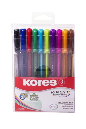 BOLIGRAFO MED. K1-M SURT.C/010  TR KORES 371508 C/GRIP TRIANG