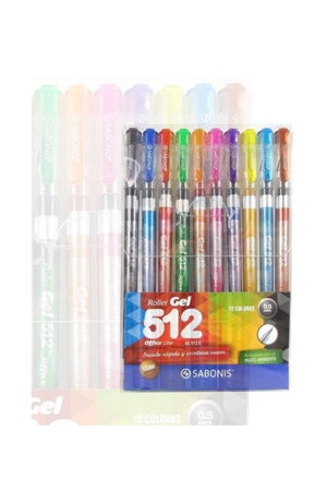 BOLIGRAFO P.F. GL512  C/10 COL.S.SABONIS 851257 (ROLLER GEL)P
