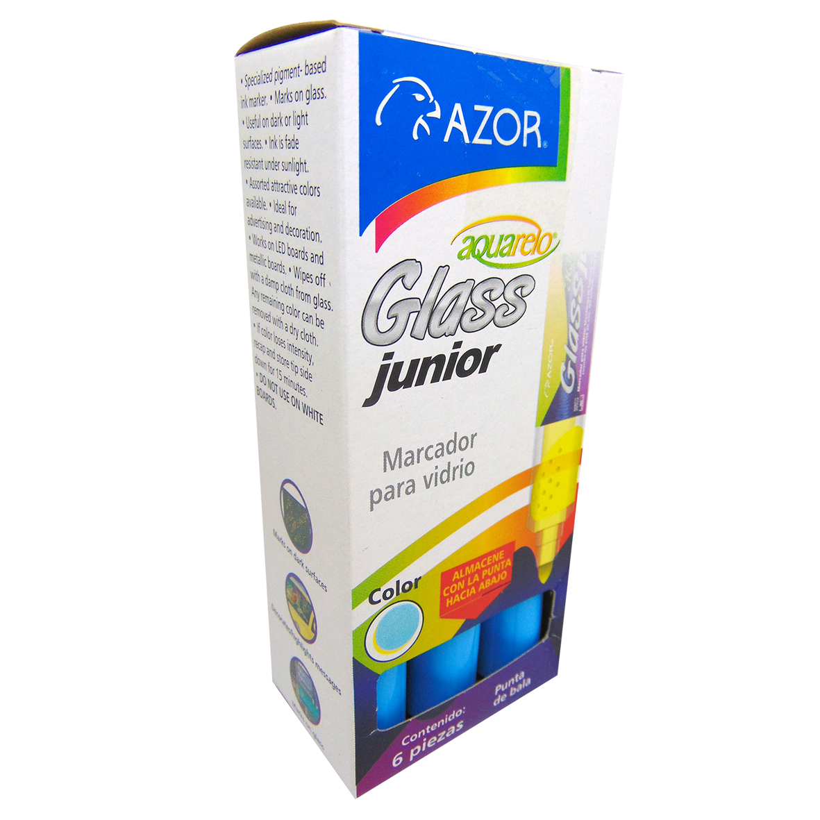 MARCADOR P/CRISTAL AZUL AQUARE.GLASS JR.