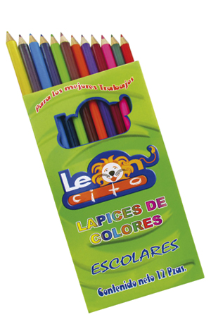 LAPIZ DE COLOR C/12 LARGOS  ESC.LEONCITO