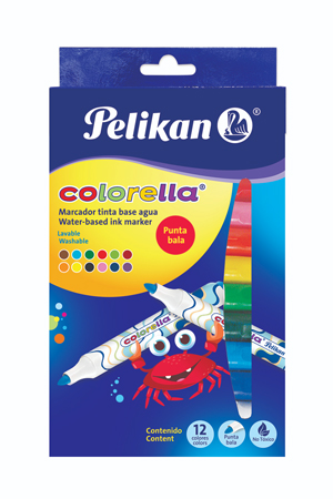 MARCADOR AGUA COLORELA SURT.  C/12 PELIK