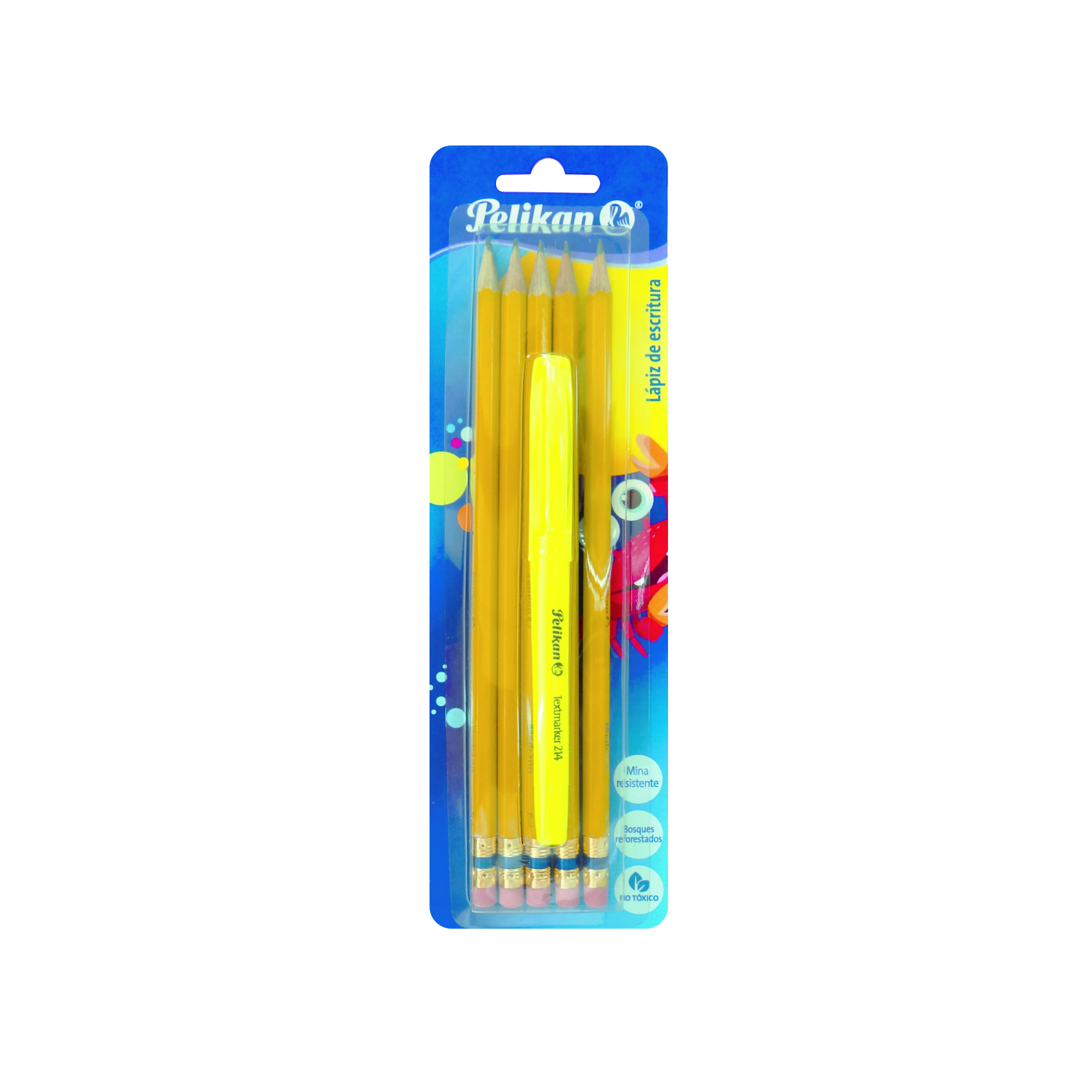 LAPIZ # 2   AMARILLO C/5+1MARCAT.PELIKAN 214947 (GRATIS 1 MAR