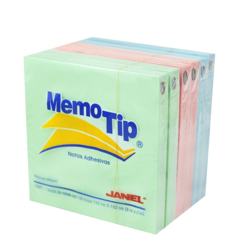 BLOCK POST-IT 656 3X3  100H PAST.  JANEL