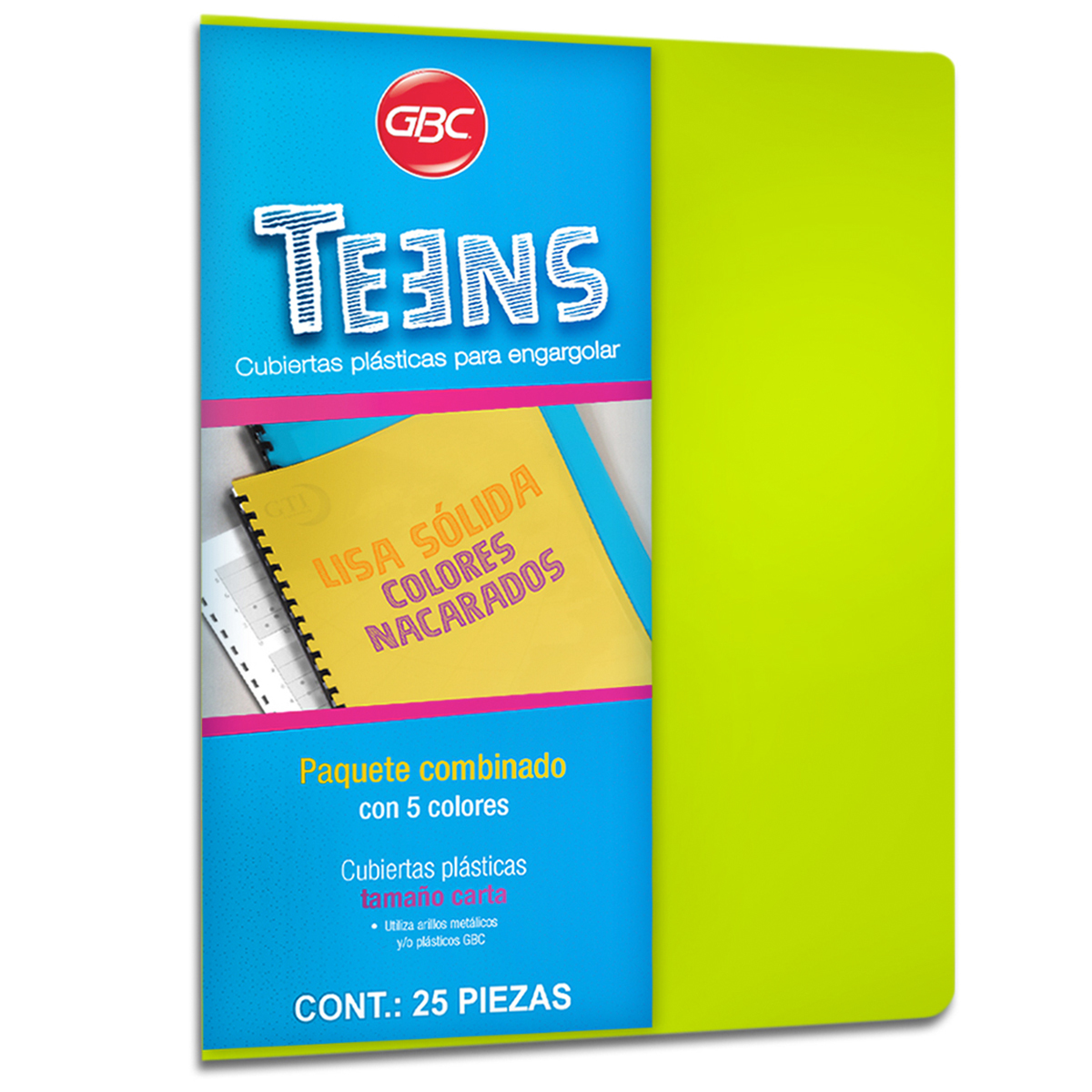 PASTA CTA.PLAST.MIXTO NACARADOS LISO GBC 044364 14PTS C/25 PZ