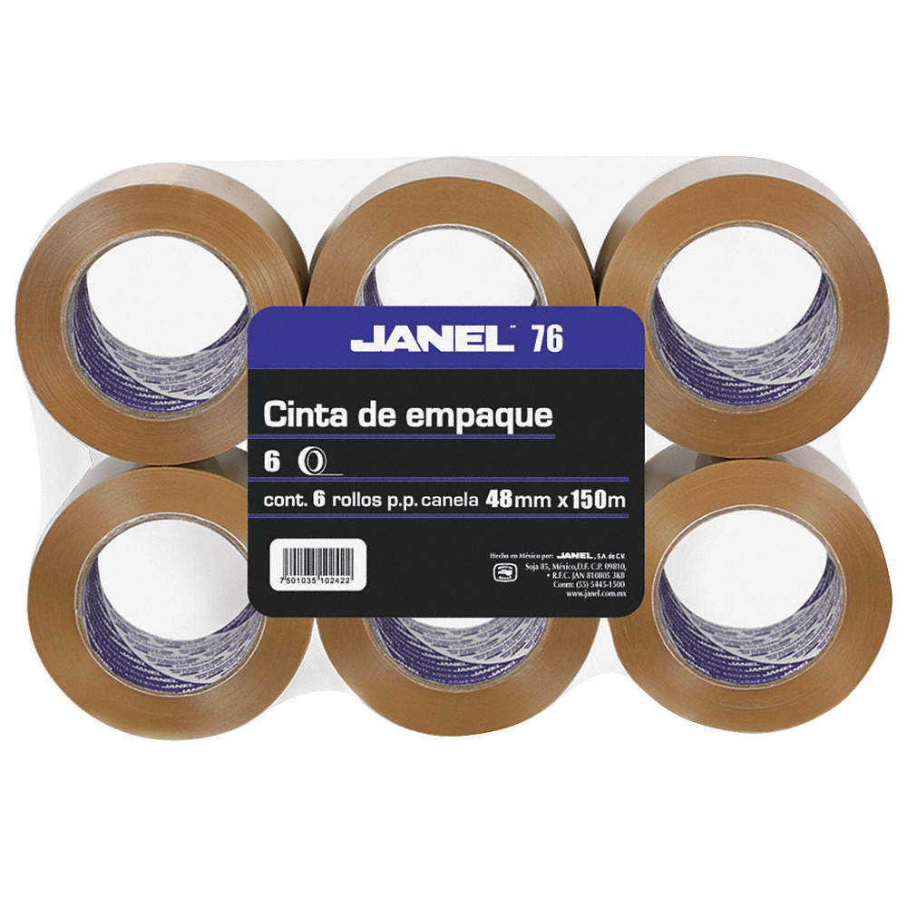CINTA P/EMPAQUE CANELA 48X150 C/6  JANEL