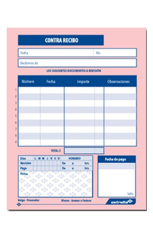 BLOCK 2064 CONTRA RECIBO DUP.    ESTRELL 0140 50JG