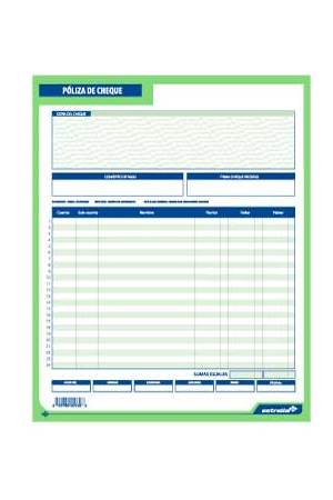 BLOCK 1013 CHEQ.POLIZA CARTA   25JG ESTR