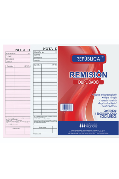 BLOCK REMISION ESQ DUPLICADO 50H REPUBLI