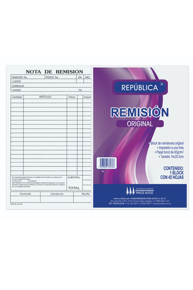 BLOCK REMISION ESQ ORIGINAL  45H REPUBLI