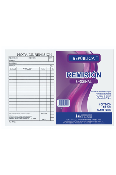 BLOCK REMISION 1/4 ORIGINAL  45H REPUBLI