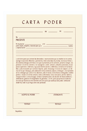 BLOCK CARTA PODER 50H        PINOS ALTOS