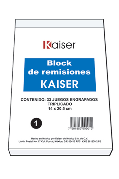 BLOCK REMISION ESQ TRIPLICAD.99H  KAISER 909012 B1